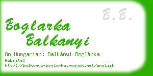 boglarka balkanyi business card
