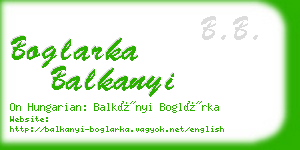 boglarka balkanyi business card